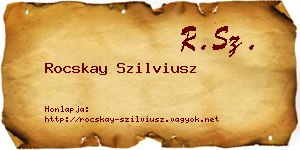 Rocskay Szilviusz névjegykártya